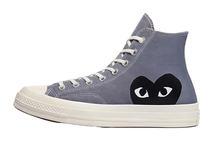 Converse X Comme Des Garçons Play Chuck 70 Hi Steel Gray Sneakers vjkicks