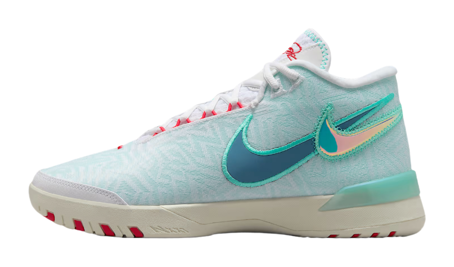 Nike Lebron NXXT Genius EP Abrasion Resistant Breathable Support Grip Mid Top Basketball Shoes Mens White vjkicks