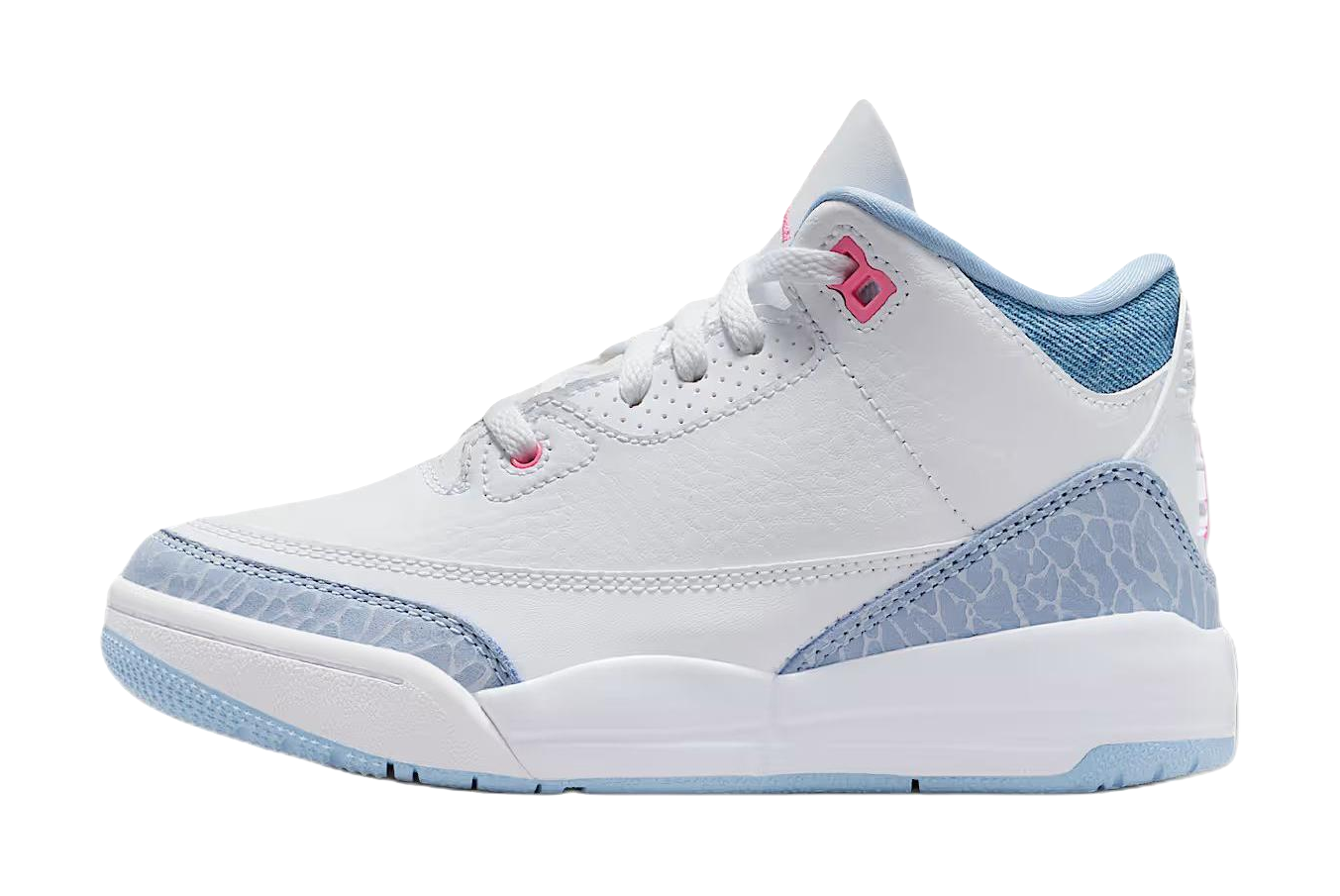 Jordan Air Jordan 3 Abrasion Resistant Mid Top Childrens Basketball Shoes White Blue Children Aged 3 7 Years Old vjkicks