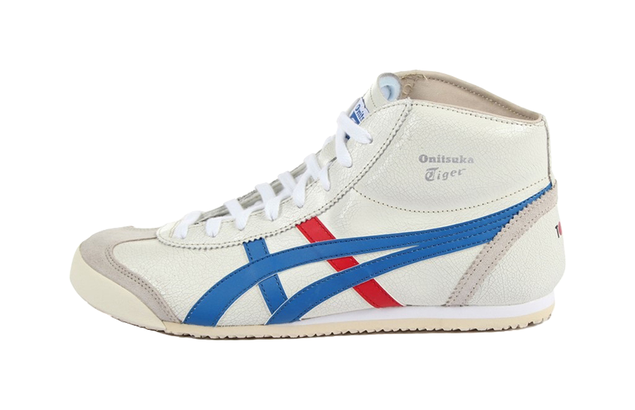 Onitsuka Tiger Mexico Mid Runner White Blue Red vjkicks