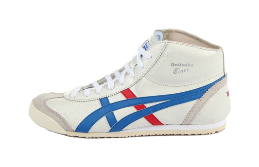 Onitsuka Tiger Mexico Mid Runner White Blue Red vjkicks