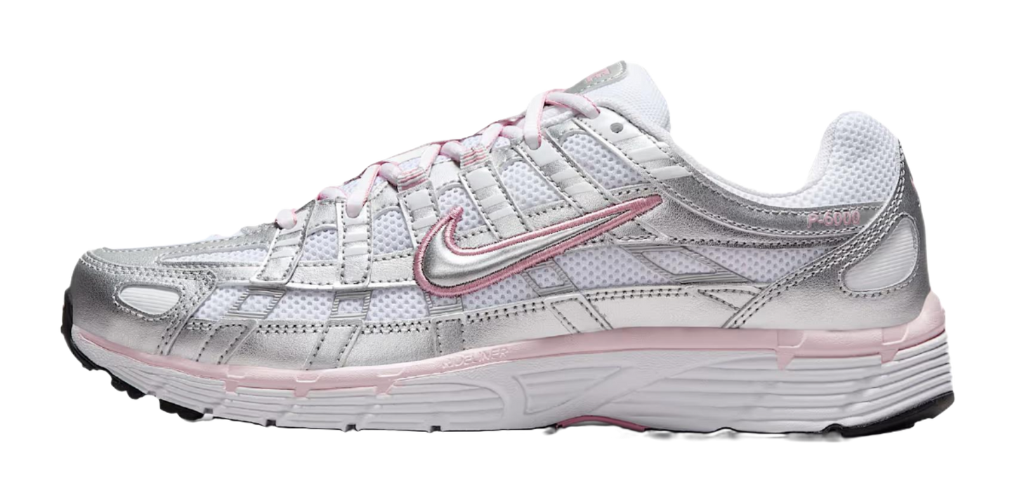 Nike P 6000 Abrasion Resistant Low top Track  Field Competition Racing Running Shoes Womens White Silver vjkicks
