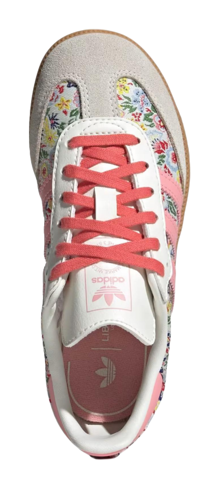 Liberty London x Adidas Originals SAMBA OG Anti Slip Wear Resistant Low Top Skateboard Shoes Beige/Pink Kids vjkicks
