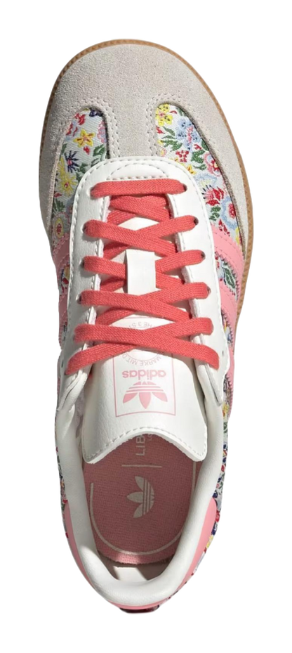 Liberty London x Adidas Originals SAMBA OG Anti Slip Wear Resistant Low Top Skateboard Shoes Beige/Pink Kids vjkicks