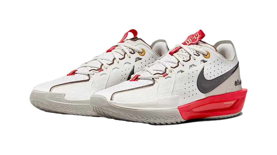 Nike Air Zoom G.T. Cut 3 Anti-Slip Wear-Resistant Low-Top Basketball Shoes Mens White Beige vjkicks