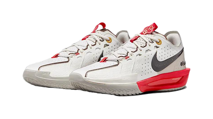 Nike Air Zoom G.T. Cut 3 Anti-Slip Wear-Resistant Low-Top Basketball Shoes Mens White Beige vjkicks