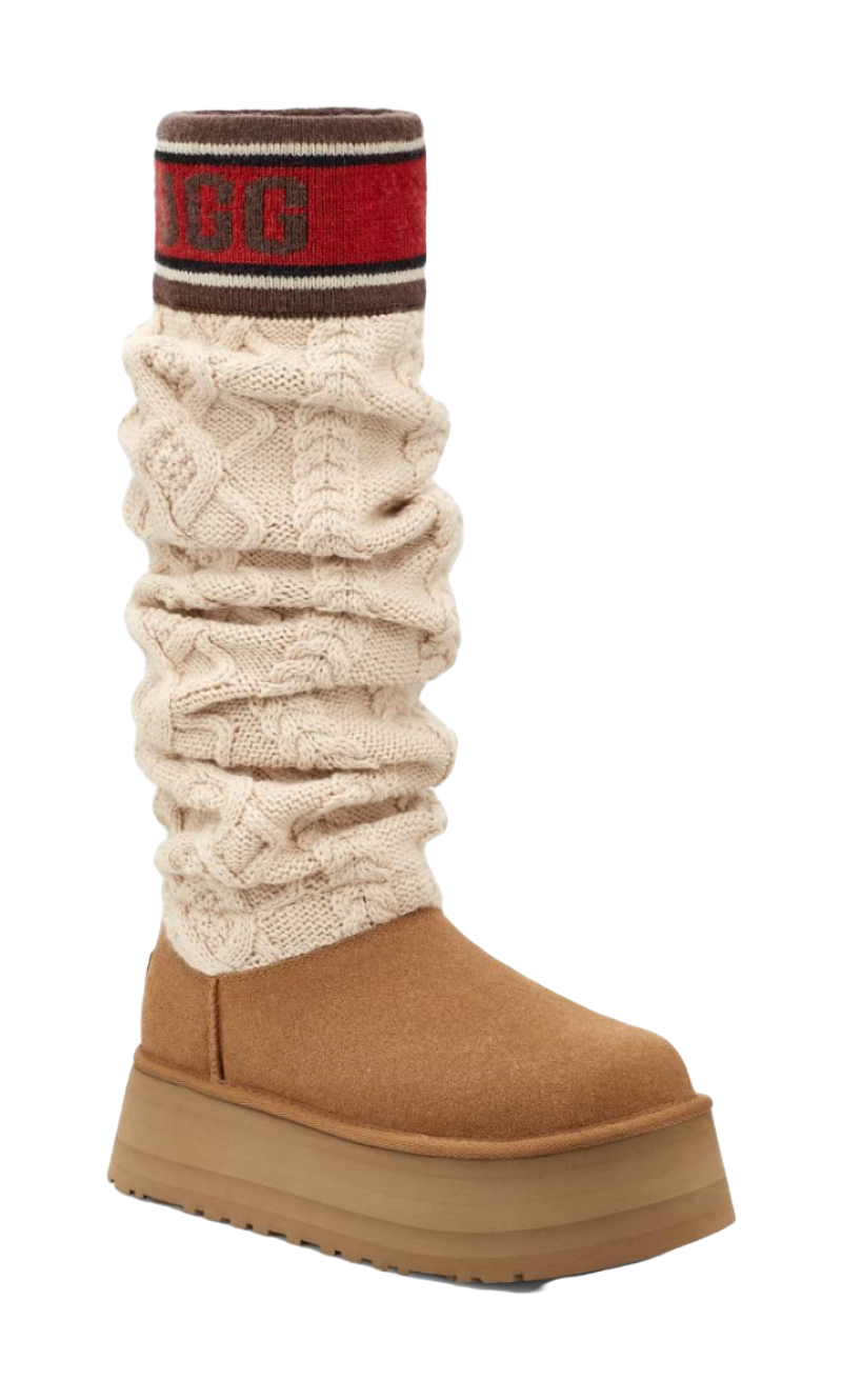 UGG Classic Sweater Letter Tall Chestnut Womens vjkicks