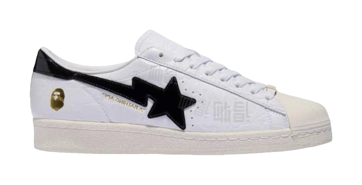 Adidas Bape X Adidas Superstar Vintage White Black vjkicks