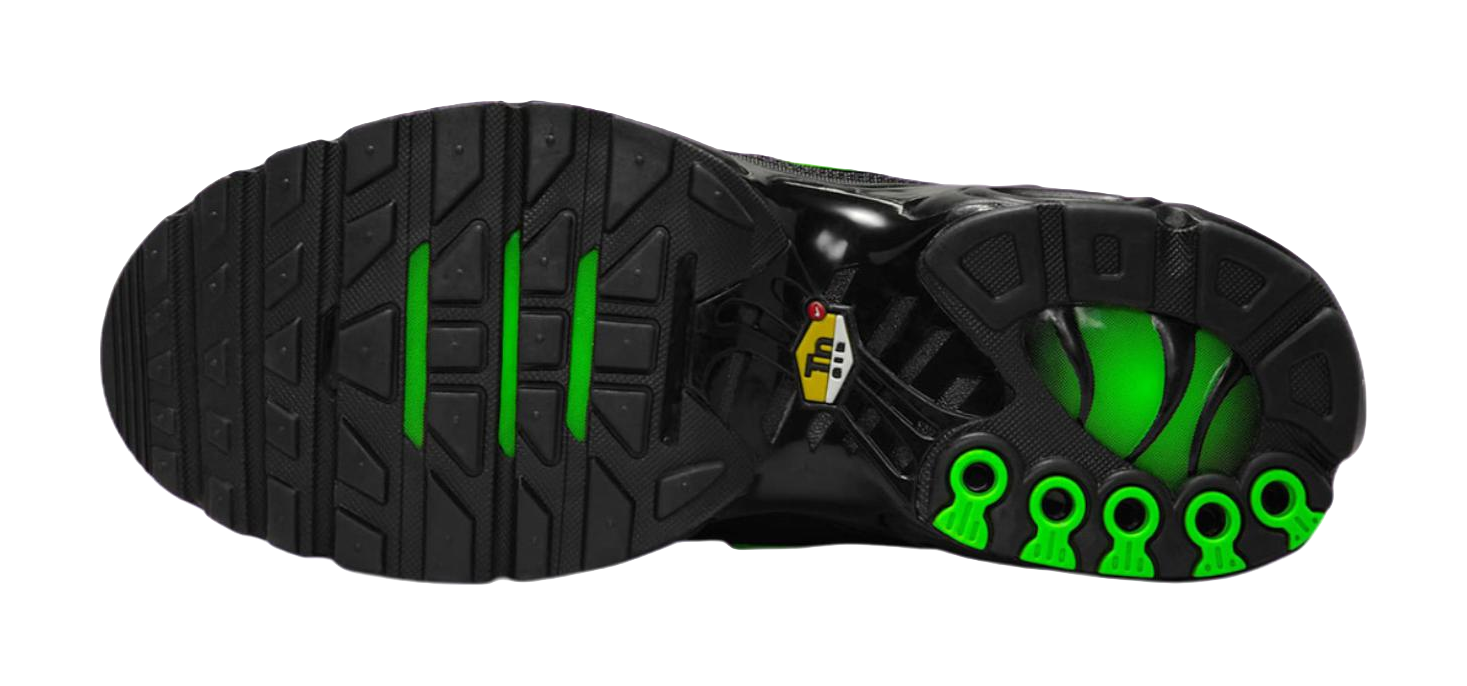 Nike Air Max Plus Abrasion Resistant Low top Training Casual Running Shoes Mens Black Green vjkicks