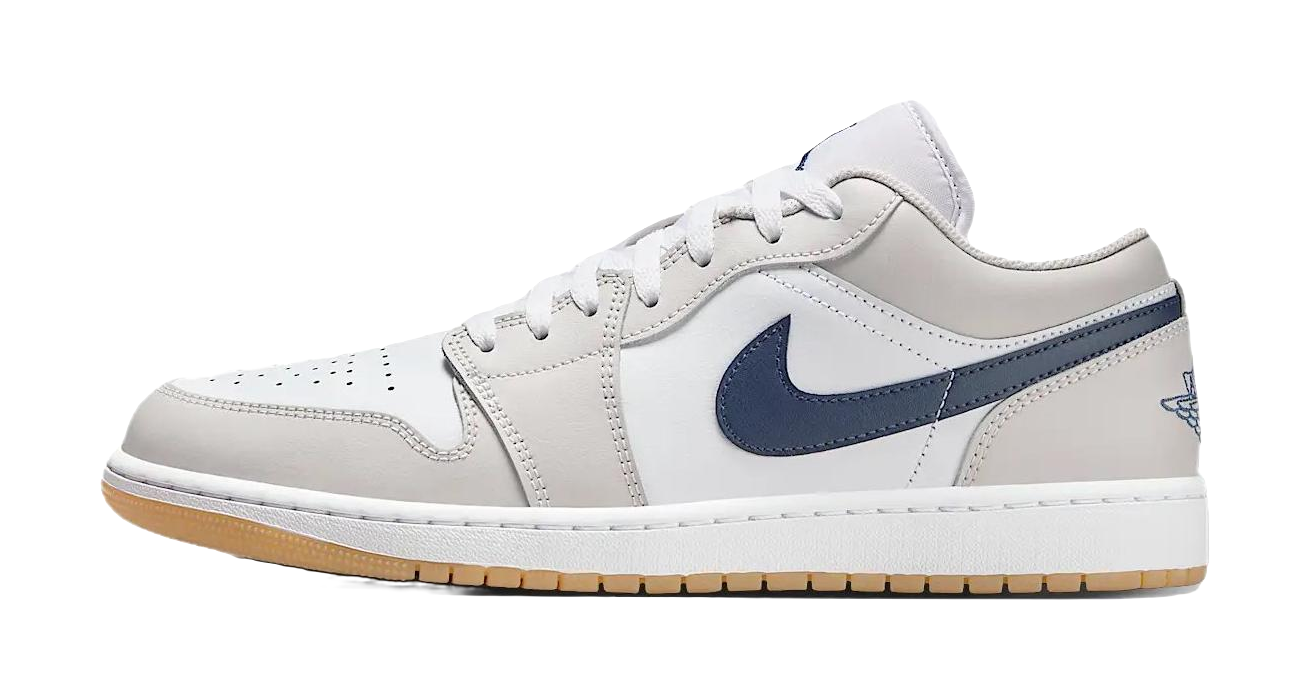 Jordan 1 Low Midnight Navy Neutral Grey vjkicks