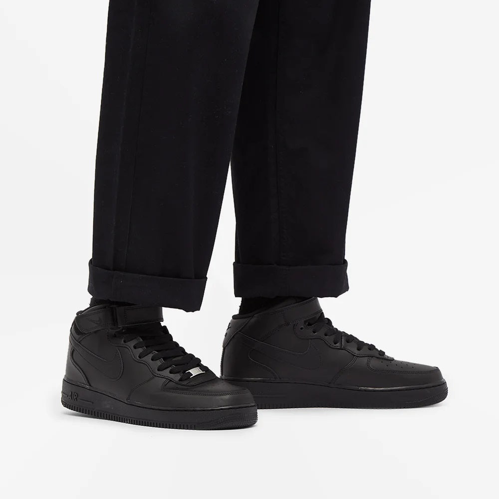 Nike Air Force 1 Mid Triple Black vjkicks