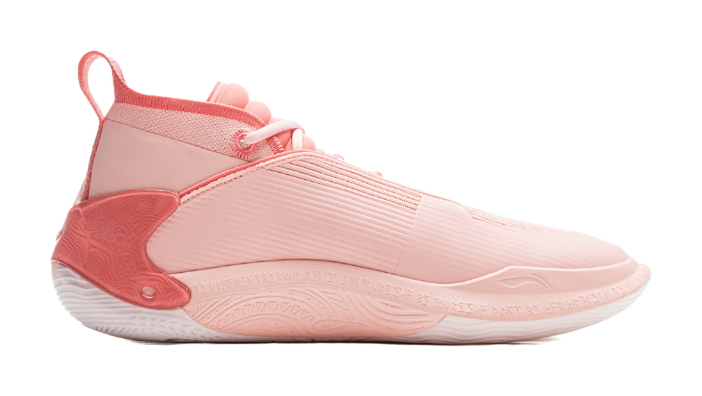 LiNing Wow11 Cushioning Anti-Slip And Wear-Resistant Lightweight Rebound Mid-Top Basketball Shoes Mens Frosting Pink vjkicks