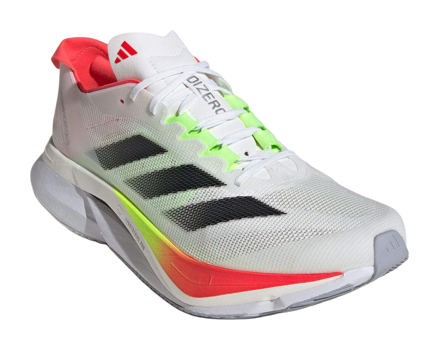 Adidas Adizero Boston 12 White Black Lucid Red vjkicks