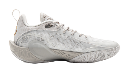 LiNing DLO1 Cushioning, Slip Resistant, Abrasion Resistant, Rebound Grip Low Top Basketball Shoes Mens White Gray vjkicks