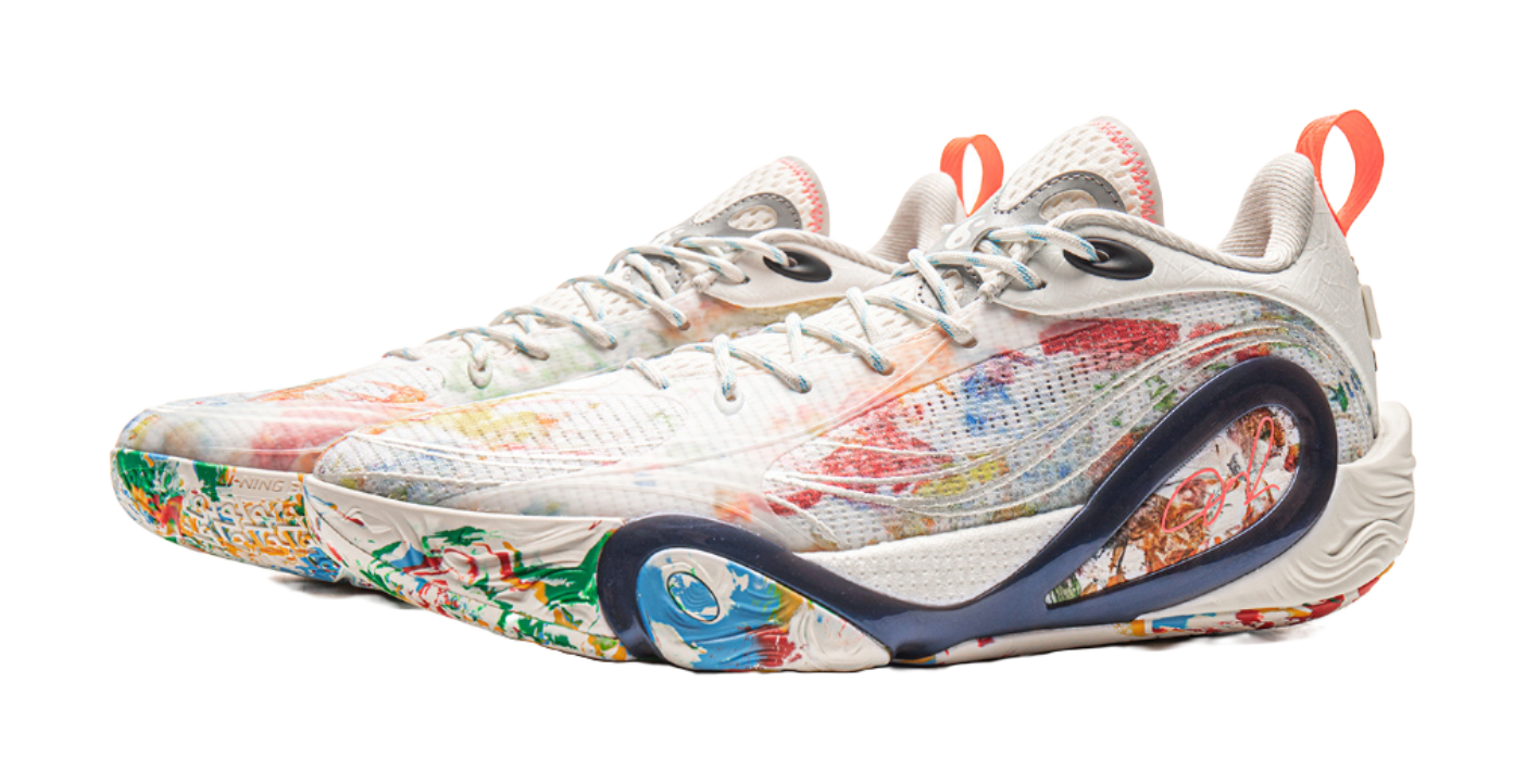 LiNing DLO1 Cushioning, Slip Resistant, Abrasion Resistant, Rebound Grip Low Top Basketball Shoes Mens Ivory vjkicks