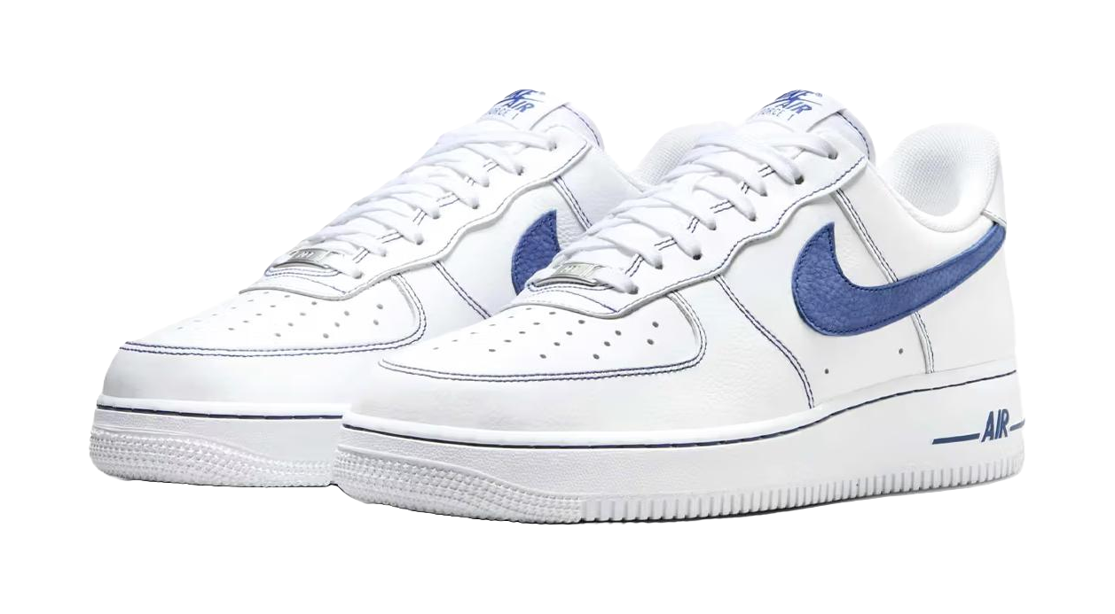 Nike Air Force 1 Low 07 LV8 White Deep Royal Blue vjkicks