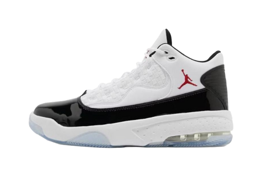 Jordan Max Aura 2 White Black Gym Red vjkicks