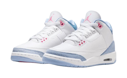 Jordan Air Jordan 3 Abrasion Resistant Mid Top Childrens Basketball Shoes White Blue Teenagers vjkicks