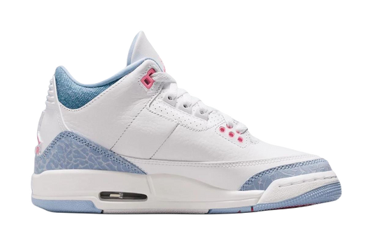 Jordan Air Jordan 3 Abrasion Resistant Mid Top Childrens Basketball Shoes White Blue Teenagers vjkicks