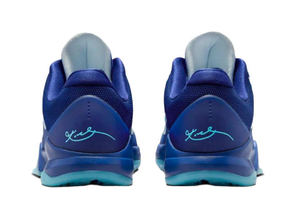 Nike Zoom Kobe 5 Slip Resistant Abrasion Resistant Low top Childrens Basketball Shoes Blue vjkicks