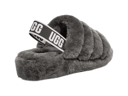 UGG Fluff Yeah Slide Thick Sole Gray Slippers Womens vjkicks