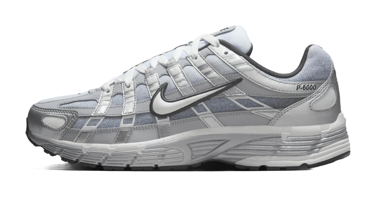 Nike P 6000 Abrasion Resistant Low top Casual Running Shoes Mens Silver Gray vjkicks
