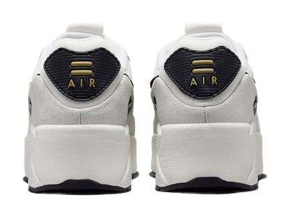 Nike Air Max 90 LV8 White Metallic Gold Black Womens vjkicks