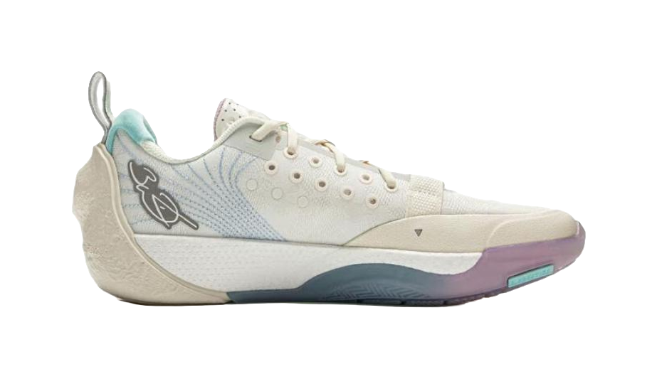 LiNing Abrasion Resistant Slip Resistant Low Top Basketball Shoes Mens White Blue vjkicks