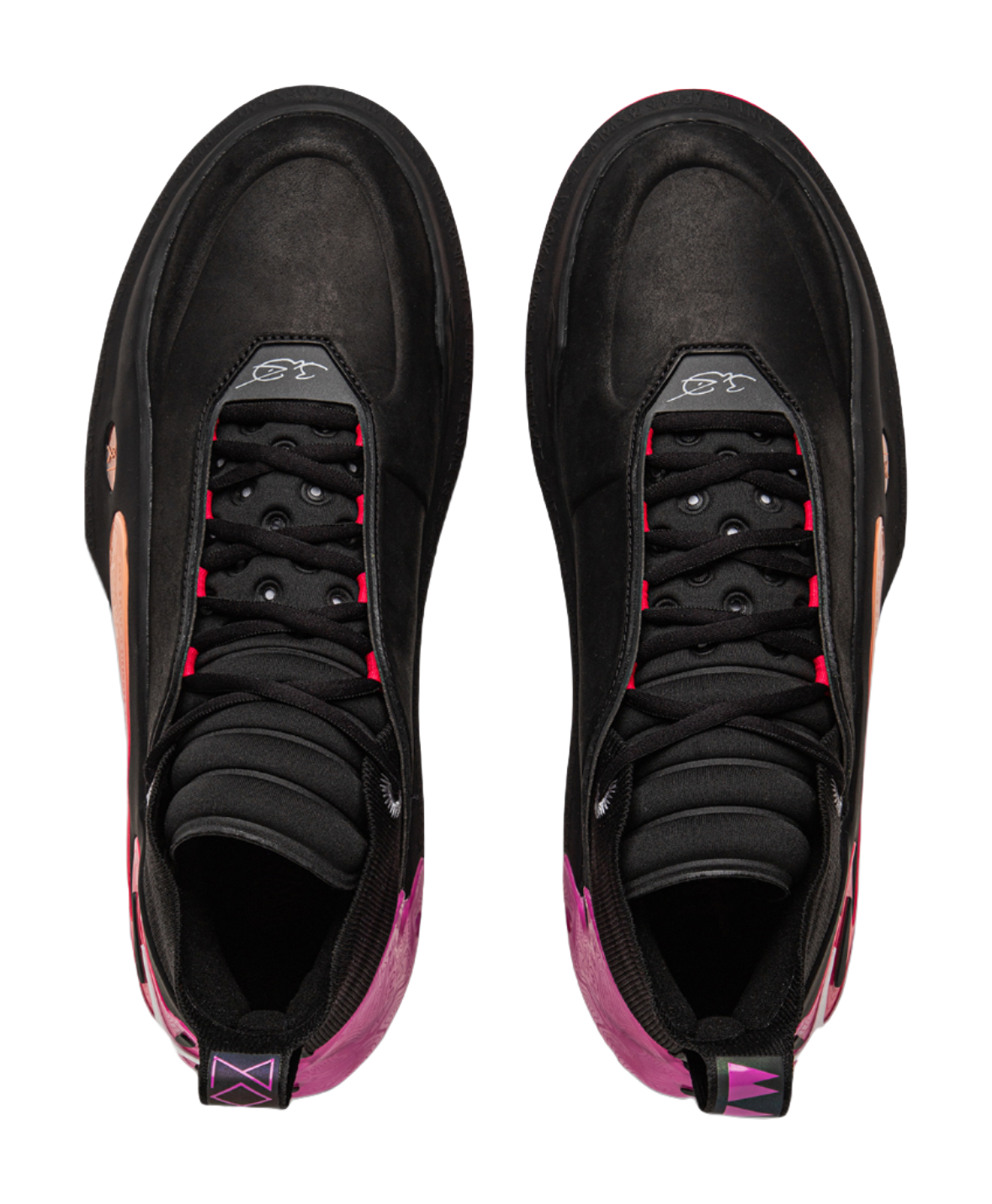 LiNing Wow11 Cushioning Anti-Slip And Wear-Resistant Lightweight Rebound Mid-Top Basketball Shoes Mens Black Red vjkicks