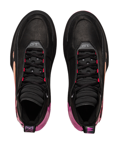 LiNing Wow11 Cushioning Anti-Slip And Wear-Resistant Lightweight Rebound Mid-Top Basketball Shoes Mens Black Red vjkicks