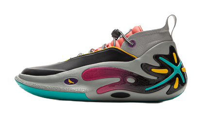 LiNing Wow11 Cushioning Lightweight Rebound Mid Top Basketball Shoes Mens Black Gray vjkicks