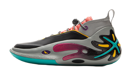 LiNing Wow11 Cushioning Lightweight Rebound Mid Top Basketball Shoes Mens Black Gray vjkicks