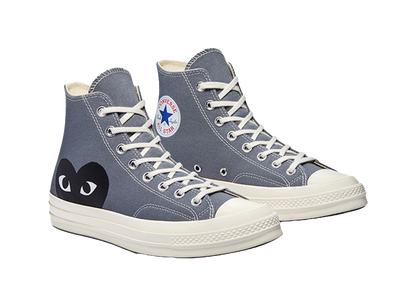 Converse X Comme Des Garçons Play Chuck 70 Hi Steel Gray Sneakers vjkicks