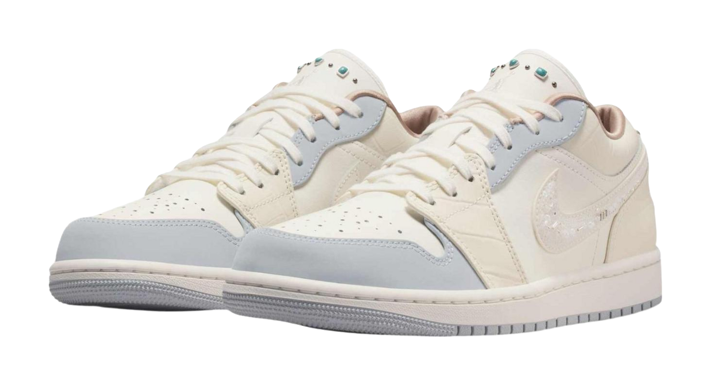 Jordan Air Jordan 1 Abrasion Resistant Low Top Vintage Basketball Shoes Womens Ecru vjkicks