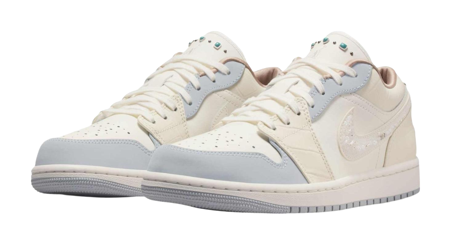 Jordan Air Jordan 1 Abrasion Resistant Low Top Vintage Basketball Shoes Womens Ecru vjkicks