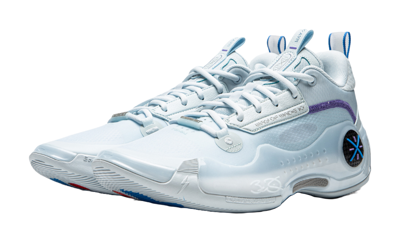 LiNing WOW 10 Way Of Wade 10 Slip Resistant Abrasion Resistant Low top Basketball Shoes Mens Light Blue vjkicks