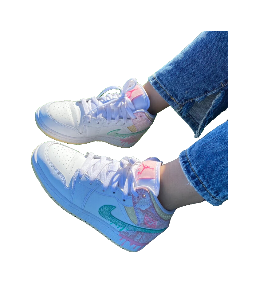 Jordan 1 Mid Paint Drip GS vjkicks