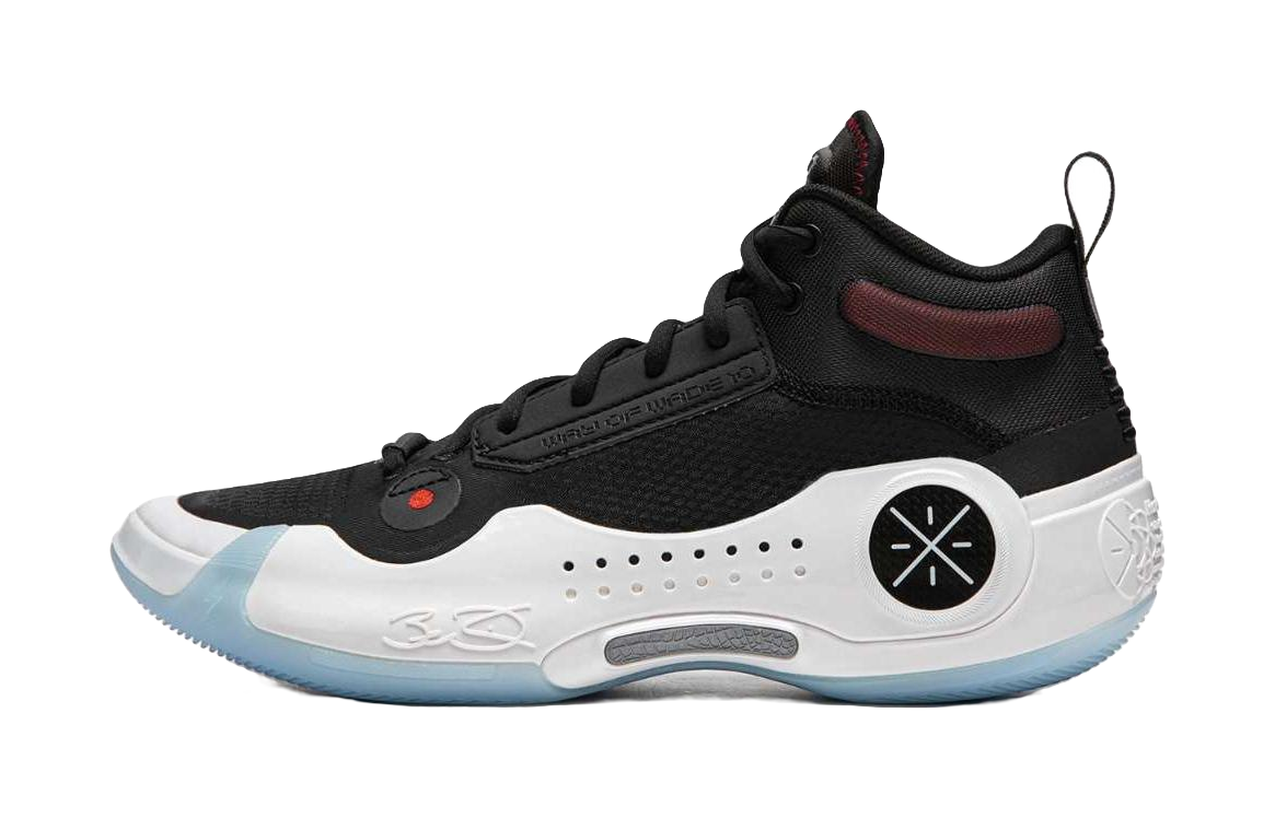 LiNing WOW 10 Cushioning, Wear Resistant Low top Basketball Shoes Mens Black White Blue vjkicks