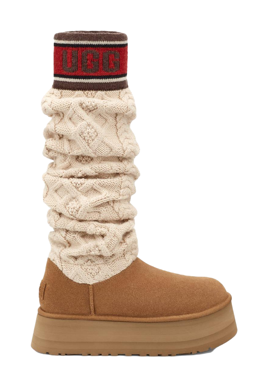 UGG Classic Sweater Letter Tall Chestnut Womens vjkicks