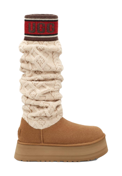 UGG Classic Sweater Letter Tall Chestnut Womens vjkicks
