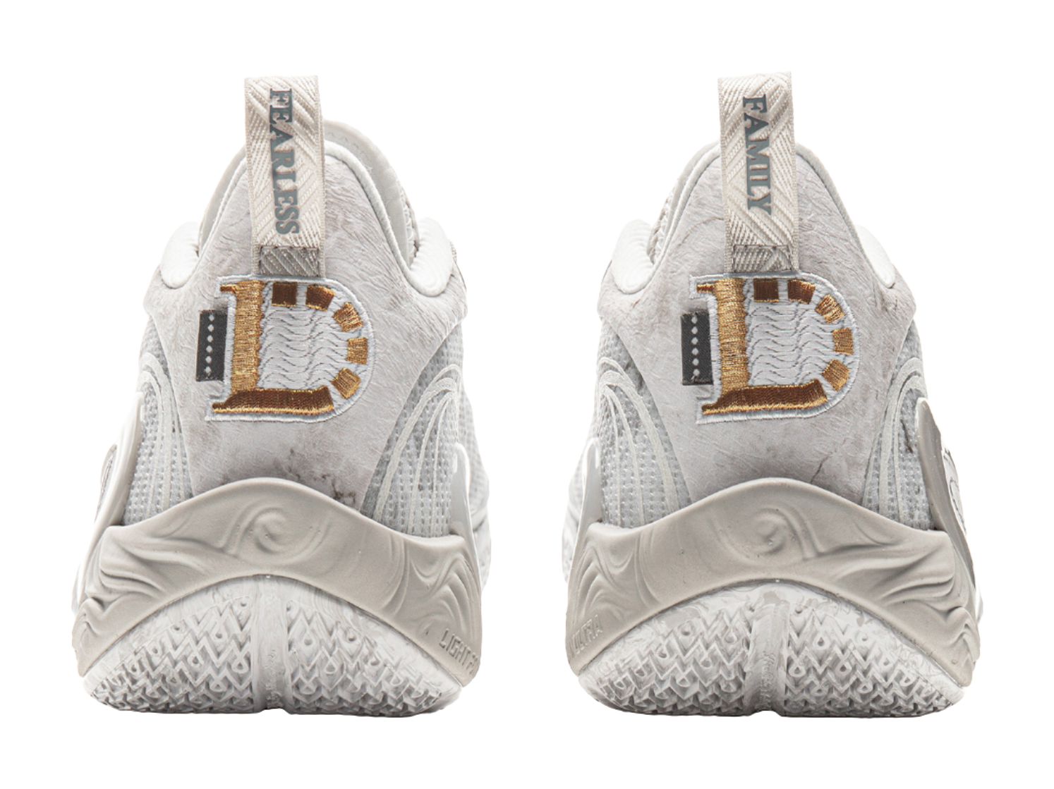 LiNing DLO1 Cushioning, Slip Resistant, Abrasion Resistant, Rebound Grip Low Top Basketball Shoes Mens White Gray vjkicks