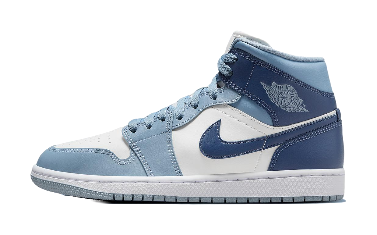 Air Jordan 1 Mid Sail Diffused Blue Womens vjkicks
