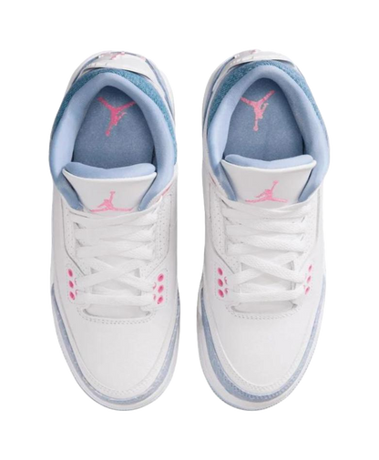 Jordan Air Jordan 3 Abrasion Resistant Mid Top Childrens Basketball Shoes White Blue Teenagers vjkicks
