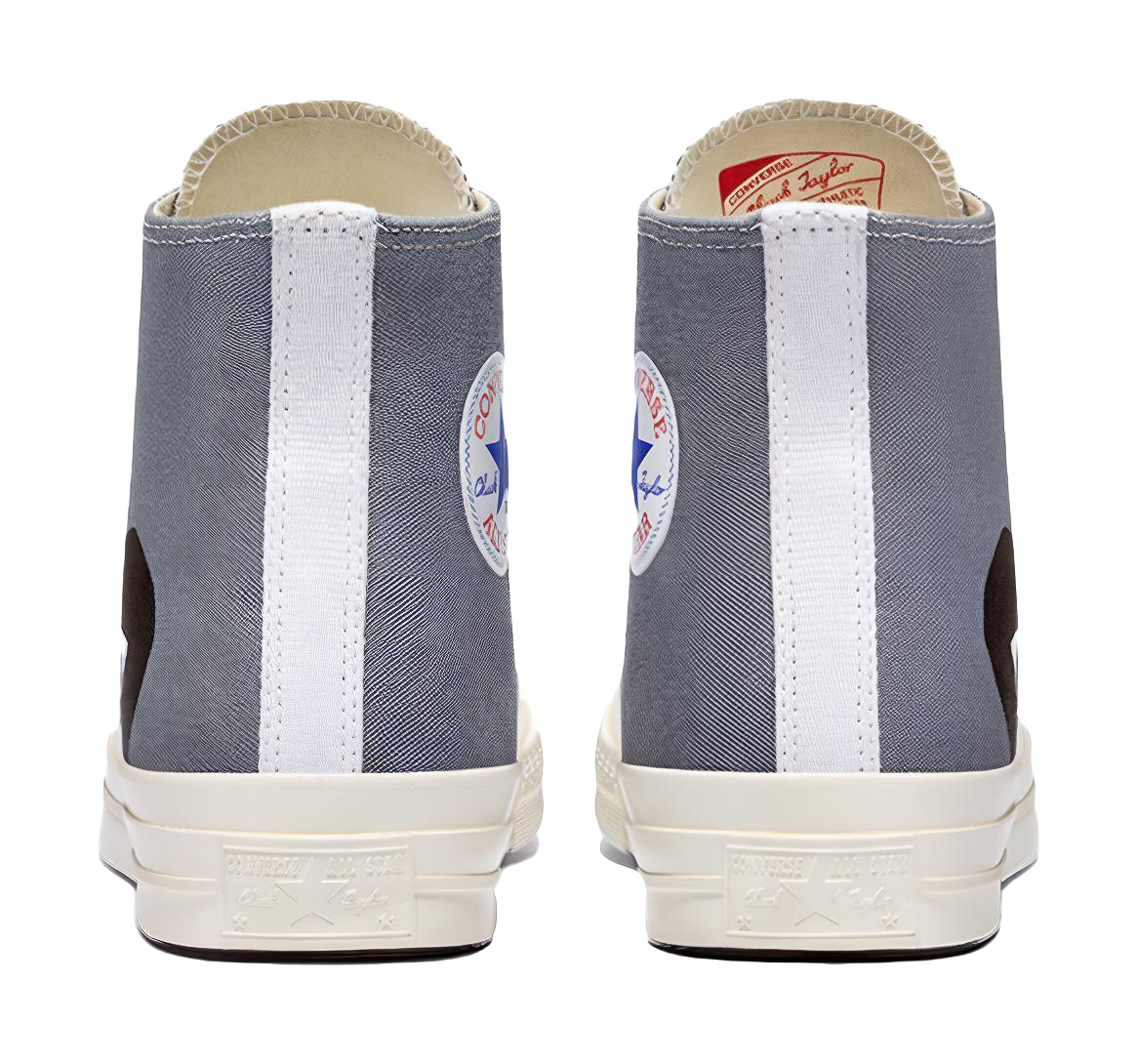 Converse X Comme Des Garçons Play Chuck 70 Hi Steel Gray Sneakers vjkicks