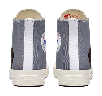 Converse X Comme Des Garçons Play Chuck 70 Hi Steel Gray Sneakers vjkicks