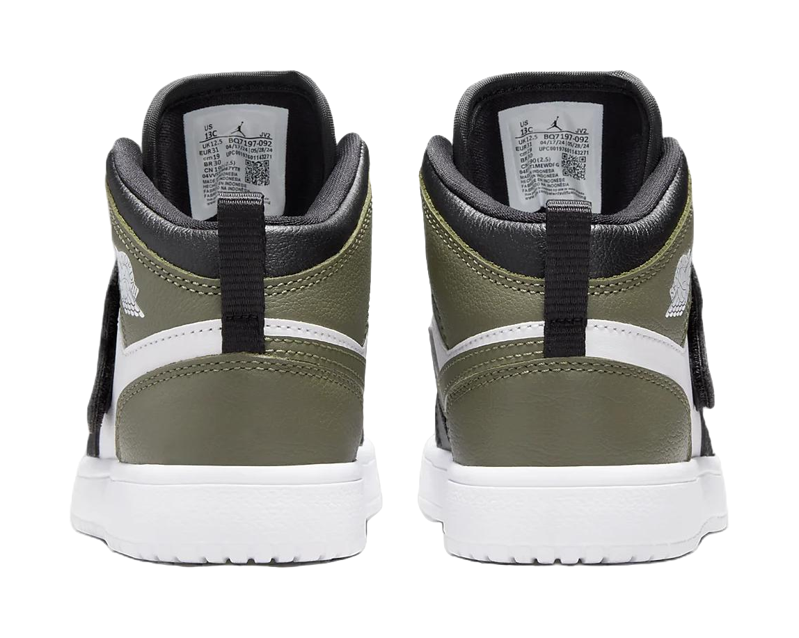 Jordan Slip Resistant Abrasion Resistant Mid top Childrens Basketball Shoes Black Green vjkicks