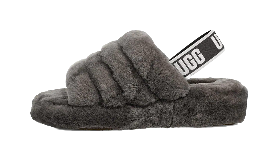 UGG Fluff Yeah Slide Thick Sole Gray Slippers Womens vjkicks