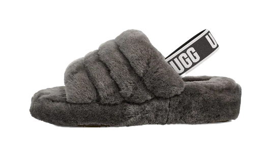 UGG Fluff Yeah Slide Thick Sole Gray Slippers Womens vjkicks