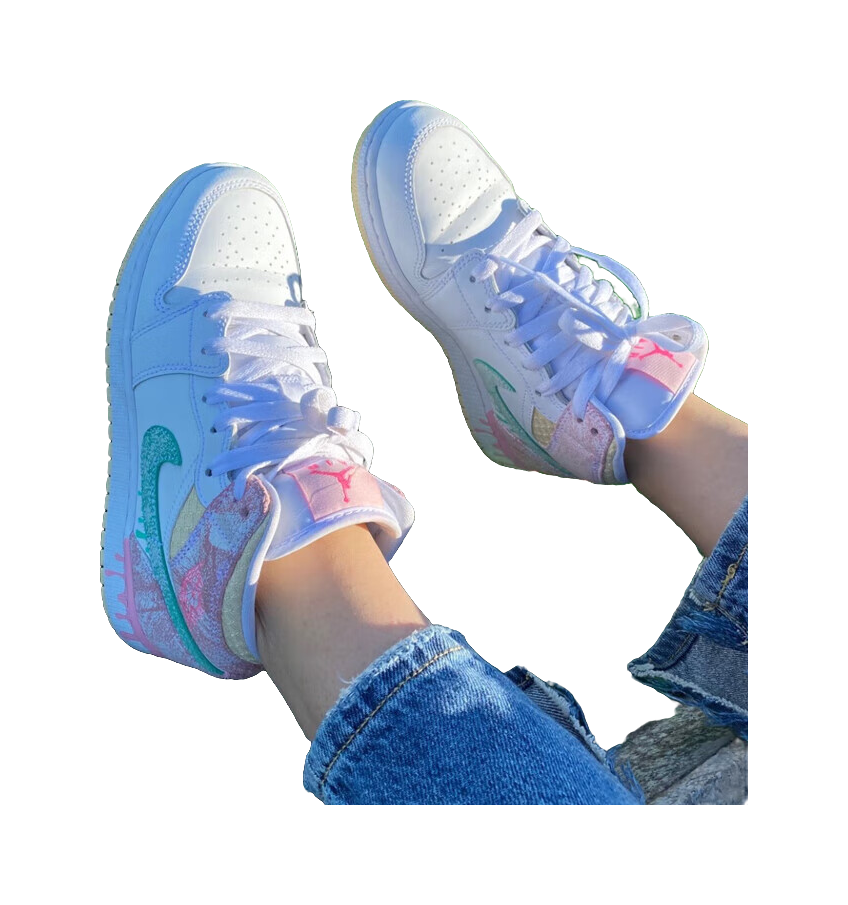 Jordan 1 Mid Paint Drip GS vjkicks