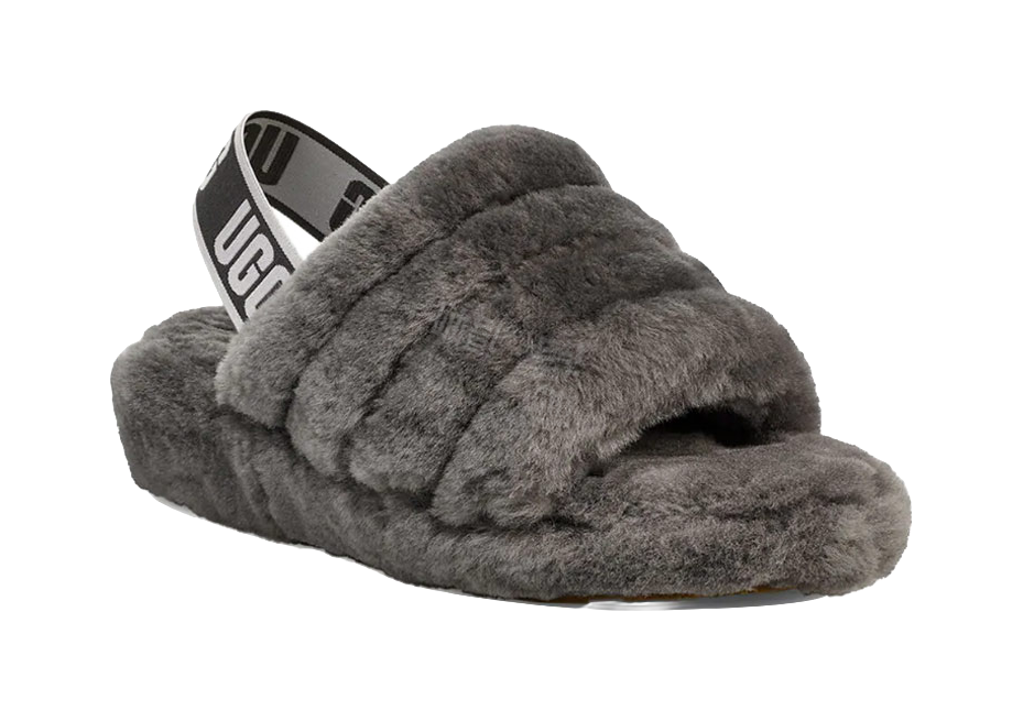 UGG Fluff Yeah Slide Thick Sole Gray Slippers Womens vjkicks